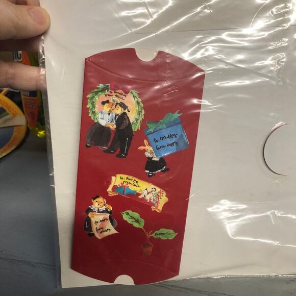 NEW Vintage VanderBear Gifts 100% Silk Scarf, Christmas 1997, A Gift for Alice - Picture 9 of 9